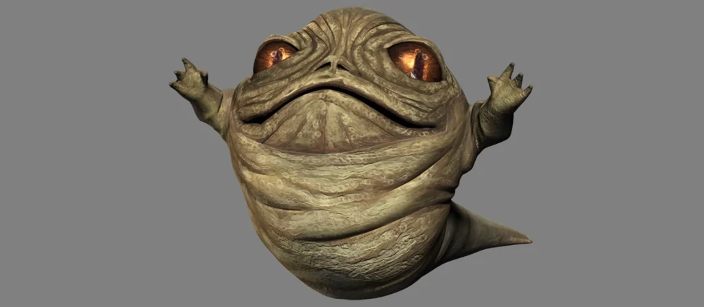 Rotta le Hutt, une jeune créature de la famille des Hutts, reconnaissable à sa peau beige et ses yeux ambrés.
