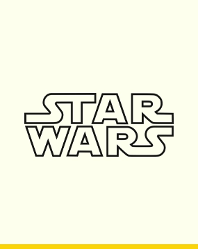 Logo Star Wars sur un fond clair minimaliste.