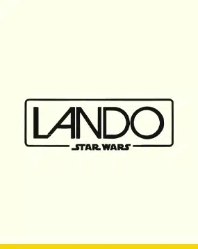 Logo de Star Wars : Lando sur un fond clair minimaliste.