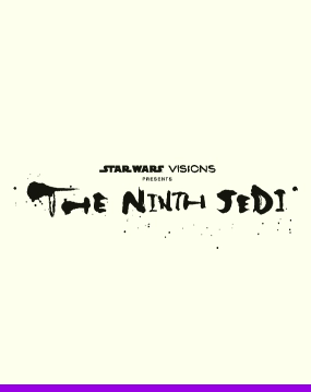 Logo de Star Wars Visions : The Ninth Jedi sur un fond clair minimaliste.